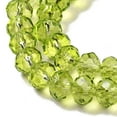 thumbnail image 3 of Transparent Baking Paint Glass Beads Strands Faceted Rondelle Yellow Green 8x6mm Hole: 1.4mm about 60~62pcs/strand 39~40cm, 3 of 4