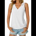 thumbnail image 2 of Camiseta Sin Mangas Estilo Bohemio con Cuello en V y Bordado de Ojales para Mujer, para Vacaciones en la Playa, Color M, 2 of 6