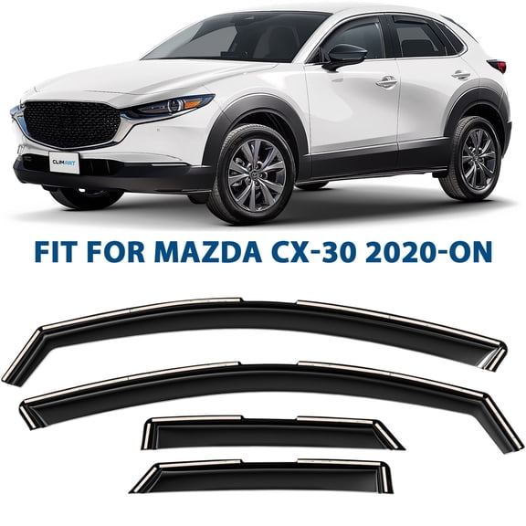 CLIM ART in-Channel Incredibly Durable Rain Guards for Mazda CX-30 2020-2026, Original Window Deflectors, Vent Window Visors, Vent Deflector, 4 pcs. - 620346