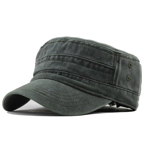 Baseball Hats for Women Men Outdoor Casual Cotton Soldier Denim Visor Solid Flat Adjustable Mens Caps Green One Size