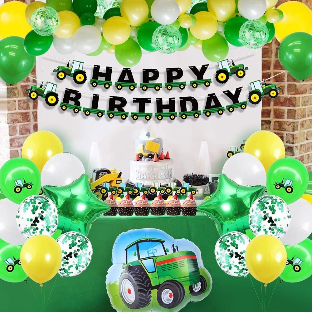 SPECOOL Green Tractor Party Supplies, Tractor Birthday Decorations