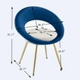thumbnail image 7 of Velvet Accent Chair, Modern Upholstered Dining Chair with Curved Hollow Backrest and Adjustable Golden Metal Legs, Comfy Lounge Chair Single Sofa Club Chair for Office, Lounge, Living Room, Navy Blue, 7 of 7