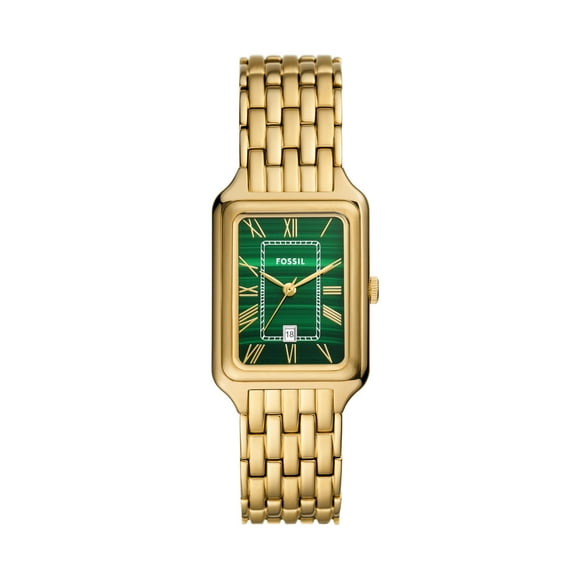 Fossil Montre Femme Raquel Quartz Acier Inoxydable Trois Aiguilles, Couleur : Or (Modèle : Es5341)