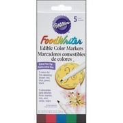 Food Writer Extra-Fine Tip Edible Color Markers .25oz 5/Pkg-Assorted