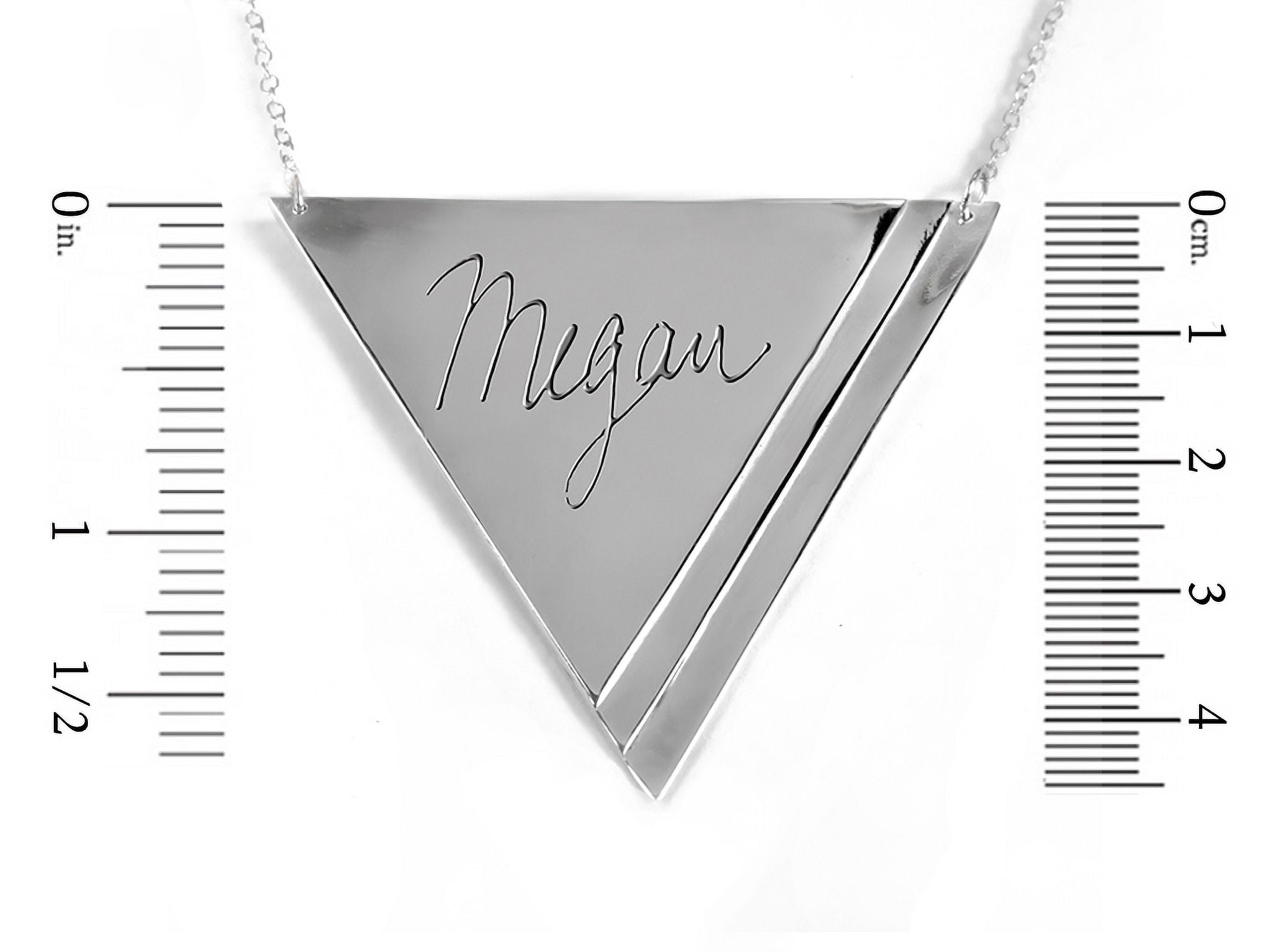 Personalized Engraved Handmade Triangle Name Necklace