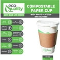 thumbnail image 2 of 16 oz Compostable Paper Cups with White Flat Lids and Sleeves - Biodegradable Disposable White Paper Coffee Cups PLA Lined - Eco-friendly Hot and Cold Drinking Cups (200), 2 of 4