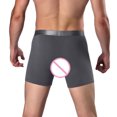 thumbnail image 4 of wendunide men's pants Fashion Men's Sports Long Running Wear Leg Multi-function Boxer Briefs Grey XXXXL, 4 of 6