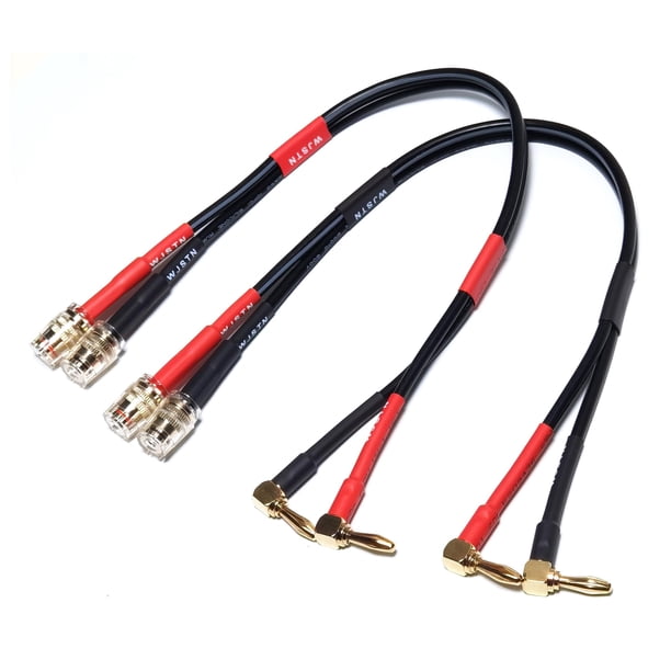 Extensión de cable de altavoz WJSTN 12AWG con ángulo recto Banana