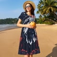 thumbnail image 4 of Vsdgher Bouledogue avec Drapeau de la Forêt pour Femmes Été 2025 Robes Midi Maxi Décontractées Légères à Manches Courtes à Col Rond Robe de Plage, 4 of 6