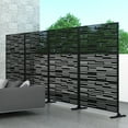 thumbnail image 2 of POSHIONS Privacy Screen Freestanding Room Divider Outdoor Privacy Metal Fence Panel Series Black 6.3 ft. H X 4 ft. W, 2 of 6