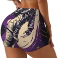 thumbnail image 2 of Kdxio Astronaut Floating purple Space Print Workout Shorts for Women Seamless Soft Smooth Gym Yoga Scrunch Active Shorts, 2 of 5
