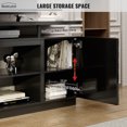 thumbnail image 4 of Boyel Living 70" TV Stand, High Gloss TV Entertainment Center with Storage Cabinet&Adjustable Shelves, TV Console for TVs up to 80", Black, 4 of 10