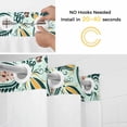 thumbnail image 5 of Boho Sage Green Floral No Hook Shower Curtain Waterproof,Bathroom Curtains with Snap in Liners and See Through Top Window,Farmhouse Botanical Vintage Paisley Flower Bathtub Curtains Shower 60"Wx72"L, 5 of 8