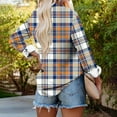 thumbnail image 6 of ZVAVZ Today’S Deals Womens Plaid Shacket Jacket Hooded Color Block Jacket Long Sleeve Button Down Flannel Jackets Warm Coat Fall Plus Size Tops With Pockets Plaid Shacket Women Lined, 6 of 6
