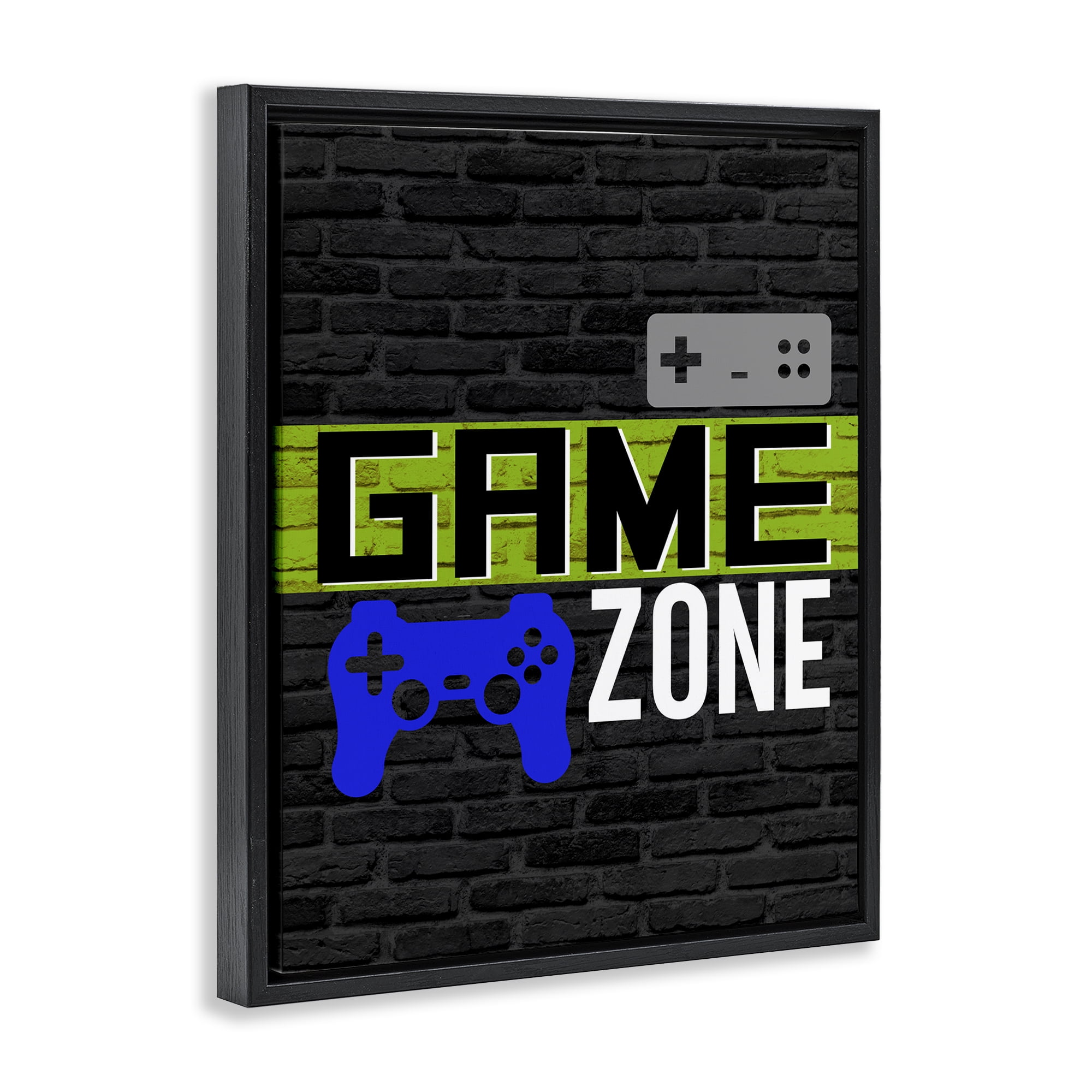 Stupell Industries Vintage Game Zone Typography Painting Black Floater Framed Art Print Wall Art, 25 x 31