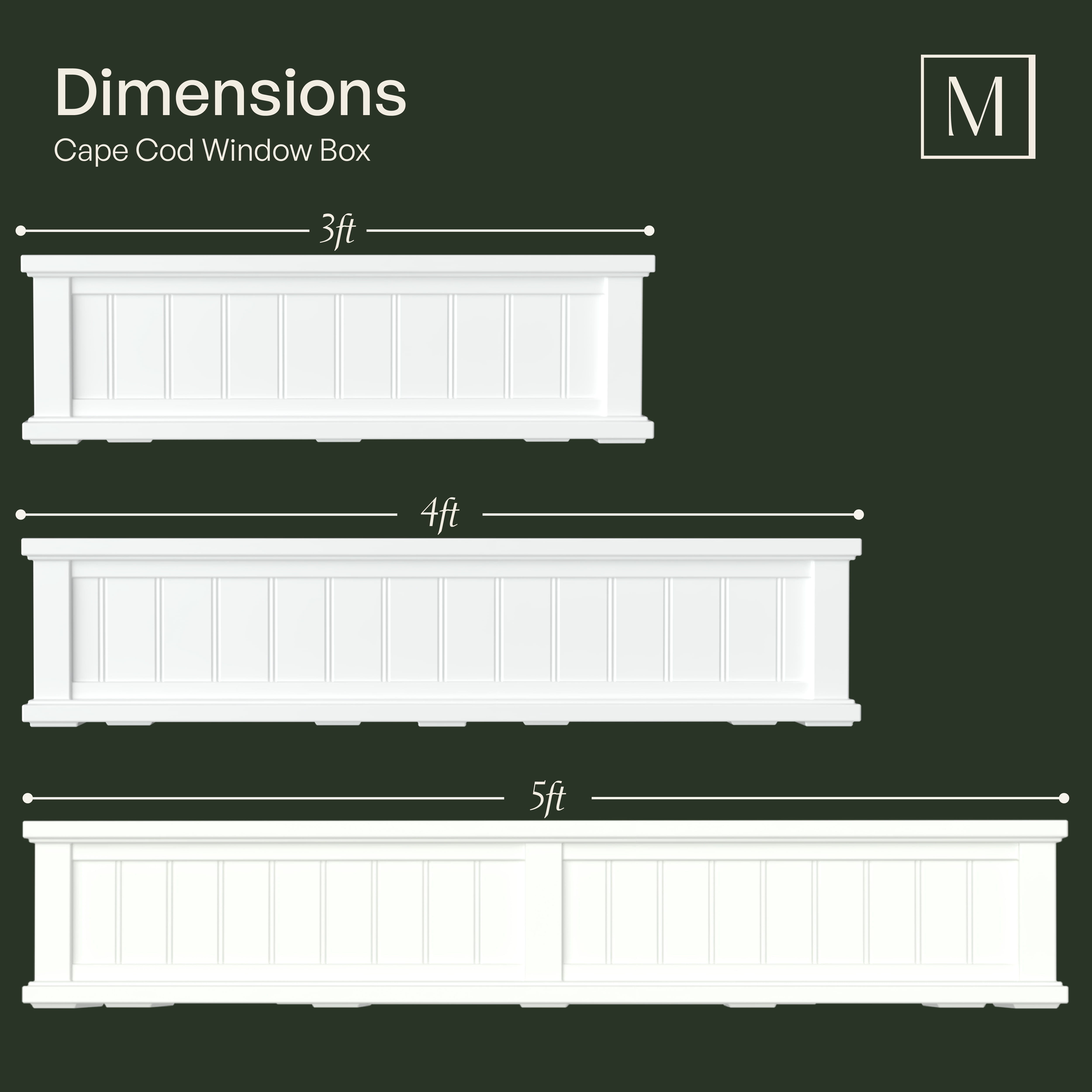 Cape Cod 36" x 11" x 11" Rectangle Black Self-Watering Plastic Window Box Planter