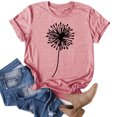 thumbnail image 4 of Dandelion Print Women Summer Plus Size Casual T-Shirt Short Sleeve Graphic Tees, 4 of 5