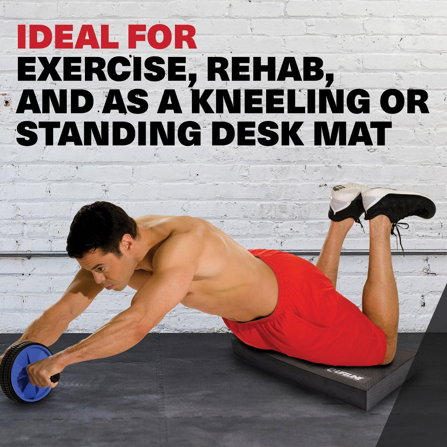 Lifeline Fitness Balance Board - Exercise Equipment for Home Gym - Workout Mat, Kneeling Mat