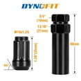 thumbnail image 2 of Rueda de ATV Lug Nuts dynofit M10 x 1.25, color negro, 16 unidades, con enchufe, 2 of 9