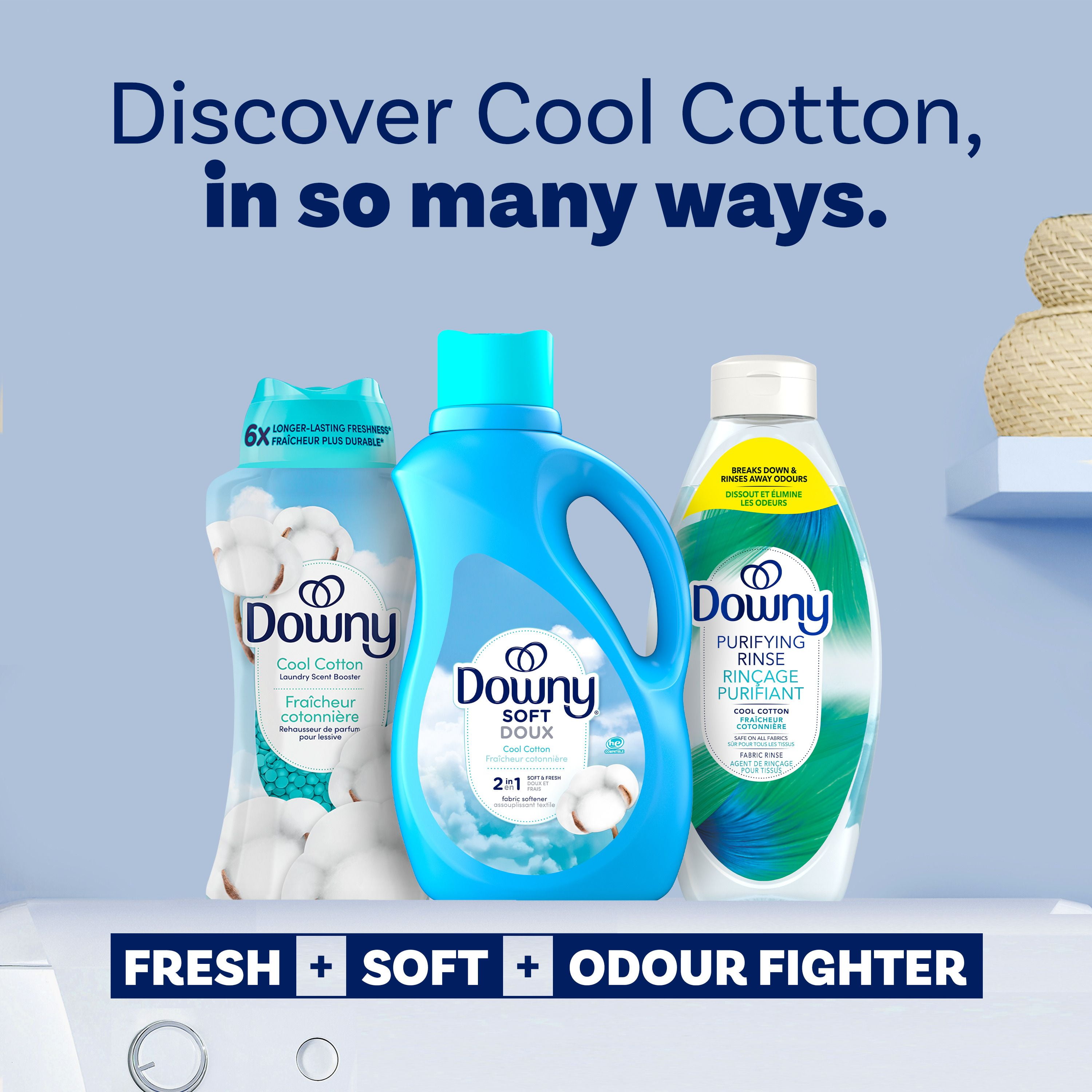 Downy Ultra Laundry Liquid Fabric Softener (Fabric Conditioner), Cool Cotton, 3.29L