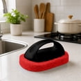 thumbnail image 6 of Handled Bath Scrubber,Non-Scratch Bathroom Scrubbing Pad,Tile Cleaning Brush With Handle,Kitchen Sponge Brush,Cleaning Brush for Bathroom,Kitchen,Bathtub,Toilet Cleaner,5.5x3.14x2.17 inch(Black), 6 of 7