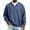 Navy, variant on Mens Waffle Long Sleeve Shirt Loose Fit Notch Neck Long Sleeve Thermal Shirts Casual Comfort Oversized Tops