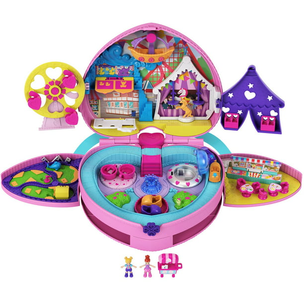 Polly Pocket Theme Park Backpack Compact with 2 Dolls, Accessories ...