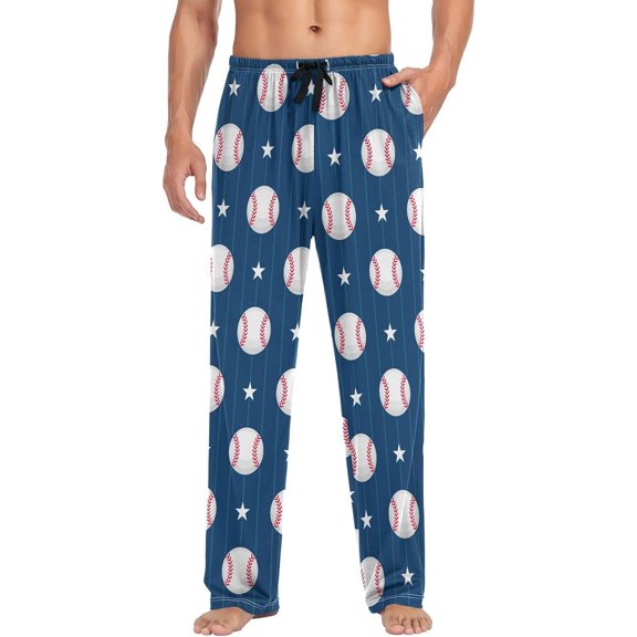GZHJMY Baseball Star Men’s Cotton Pajama Pant – Lounge Pjs Bottom with Pockets Drawstring, Pajama Bottoms for Home and Rest, X-Large