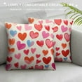 thumbnail image 3 of ONETECH  Valentines Day Pillow Covers Watercolor Pink Hearts Valentines Day Throw Pillows Anniversary Wedding Cushion Case Valentines Day Decorations for Sofa Couch, 3 of 5