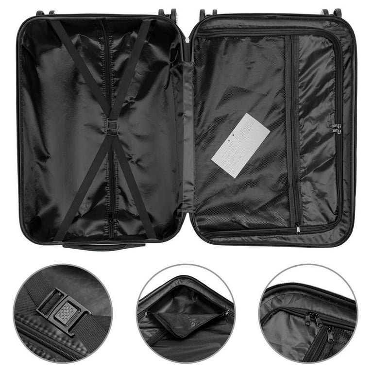 UBesGoo 3Pcs Luggage Set Bag ABS Trolley Hard Shell Suitcase Travel w/TSA  lock 