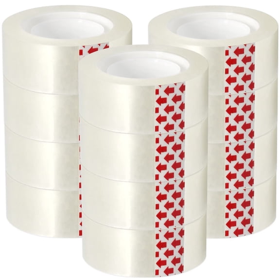 Bxaolu 12 Rolls Transparent Tape Refills for Dispenser, Clear Tape, 0.9"W, Easy Tear, Gift Wrap Tapes, Transparent Tape for Home Office Supplies