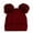 Burgundy, variant on Women Double Pom Pom Beanies Hat, Winter Hats for Women Cold Weather Warm Knit.