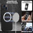 thumbnail image 2 of Carbon Fiber Texture Magsafe Case Compatible With Iphone 14/14 Pro/14 Plus/14 Pro Max, Magnetic Charging Cover, 2 of 5