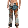 thumbnail image 2 of Picia Butterfly and Bloom Beauty Mens Soft Woven Cotton Elastic Waistband Sleep Pajama Pant Lounge Sleep Pant With Pockets And Drawstring-Medium, 2 of 9