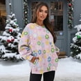thumbnail image 3 of HELLHERO Flower Print Women Sweatshirt Oversized, Long Sleeve Pullover Tops Fall Fashion Crewneck Sweatshirt Size XXXL, 3 of 7