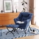 thumbnail image 4 of Oversized moderno lounge chair con folding footrest - royal blue comfortable reading chair para sala de estar y dormitorio, 4 of 8