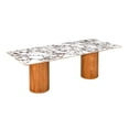 thumbnail image 3 of Pemberly Row Modern Ceramic White Marble Rectangular Dining Table, 3 of 6
