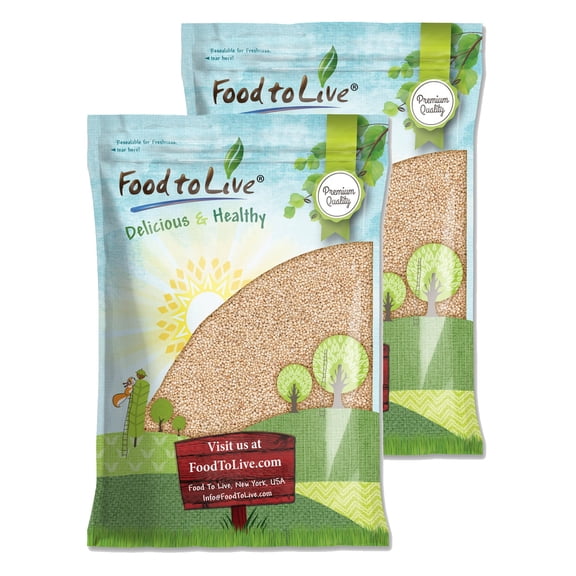 Italian White Whole Grain Sorghum, 20 Pounds – Premium White Groats, Raw, Bulk – by Food to Live