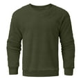 thumbnail image 4 of Mens Fleece Pullovers Long Sleeve Sweatshirts Crew Neck Plush Sweater Plain Casual Classic Sweatshirts Thermal Winter Soft Warm Pullover Solid Color Tops, 4 of 5