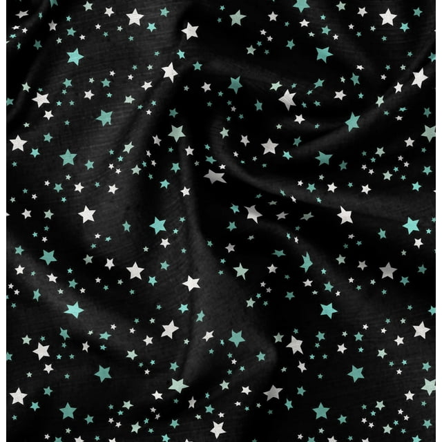 Soimoi Black Rayon Fabric Stars Star Fabric Prints By Yard 56 Inch Wide