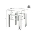 thumbnail image 5 of Holaki 2PCS Modern Tempered Glass Tea Table Coffee Table End Table, Square Table for Living Room, Black, 5 of 9