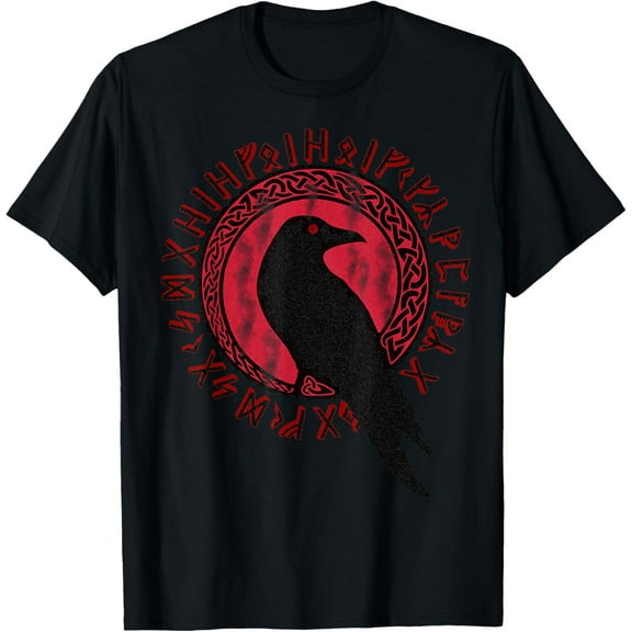 Odin Ravens Huginn & Muninn VEGVISIR Mens Vikings Myth T-Shirt