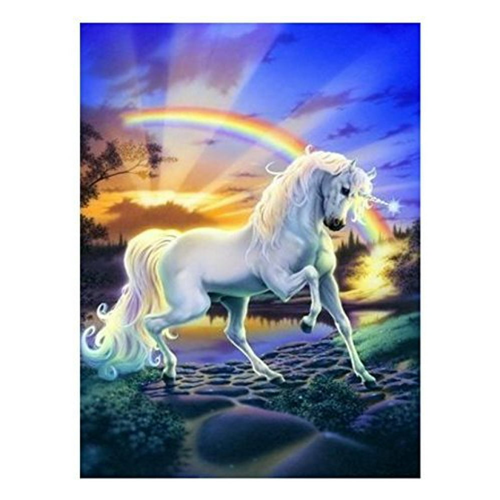 unicorn rainbow edible icing image for 14 sheet cake