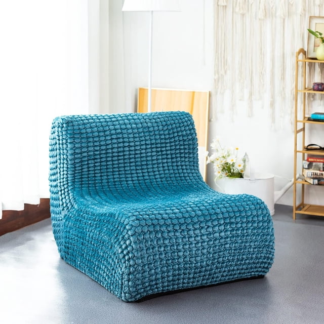 Single Seated Foam Sofa Armless Floor Sofa One Piece Density Foam Removable and Machine Washable Cover (Yellow)