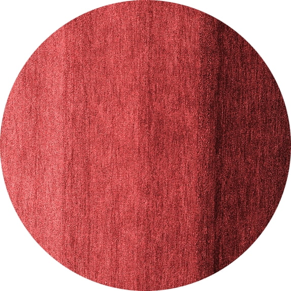 Ahgly Company Machine Washable Indoor Round Abstract Red Modern Area Rugs, 3' Round
