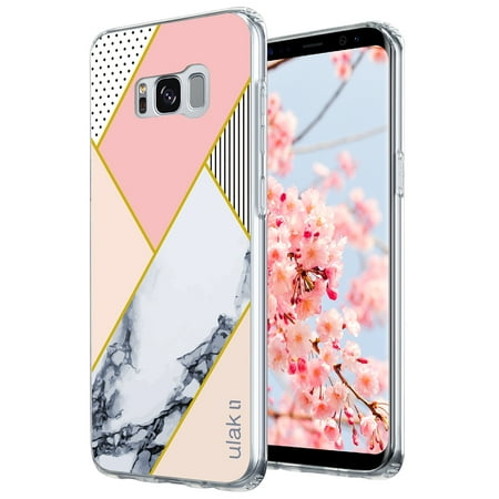 Galaxy S8 Plus Case,ULAK [CLEAR SLIM ] Marble Hybrid Bumper Case Scratch Resistan Cover Skin for Samsung Galaxy S8+ Plus Case - Pink