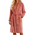 thumbnail image 2 of Miqool Women's Plush Fleece Bathrobe with Shawl Collar and Pockets -Long Robe Soft Warm Belted, 2 of 7