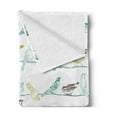 thumbnail image 2 of Birds Soft Flannel Fleece Throw Blanket, Various Type of Birds Sitting and Chirping on Wires Musical Creatures Print, Cozy Plush for Indoor and Outdoor Use, 50" x 70", Pale Green Brown, by Ambesonne, 2 of 5