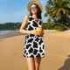 thumbnail image 3 of Fotbe Cow Print Black White Vestido de Verano sin Mangas para Mujer – Vestido Midi Línea A, Estilo Camiseta Floral, Vestido Playero Casual y Fluido, 3 of 7