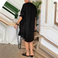thumbnail image 4 of Vestidos casuales de manga larga con botones y cuello vuelto para mujer de otoño e invierno con bolsillos Fridja  yut7029, 4 of 8